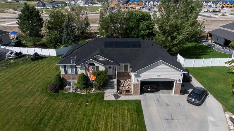 The same Northern Utah asphalt shingle roof after restoration treatment.